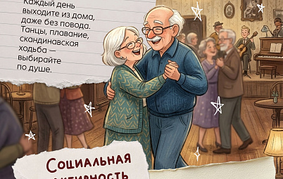 Инфографика с рекомендациями для здорового долголетия